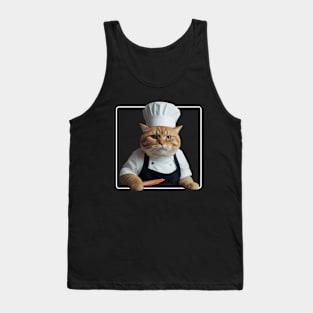 Chef Cat Funny Tank Top